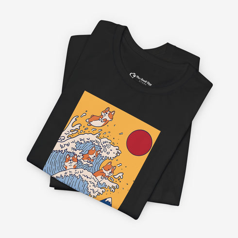 Funny Corgi Shirt for Women - Japanese Art Corgi Lover Tee